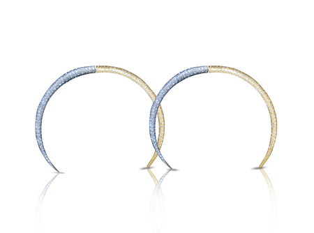 14K Double Tusk Earrings