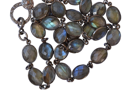 Labradorite + Diamond Clasp Chain