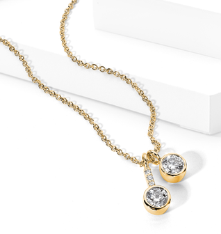 Two-stone Natural Diamond Pendant