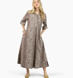 Weekender Caftan Dress - Khaki Leopard