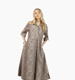 Weekender Caftan Dress - Khaki Leopard