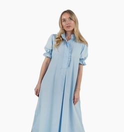 Weekender Mini Ruffle Caftan - Vintage Blue