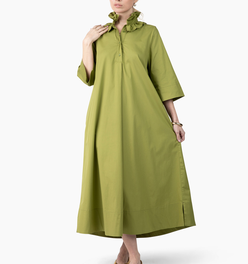 Weekender Ruffle Caftan - Wasabi
