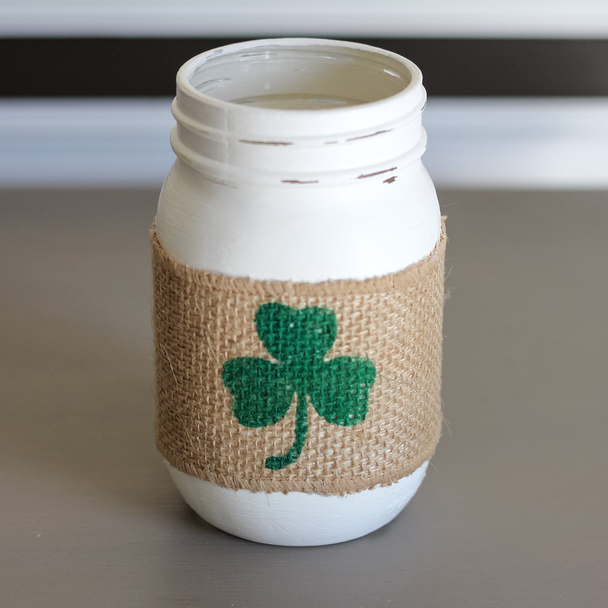 St.Patrick's Day Decor Shamrock Jar Centerpiece