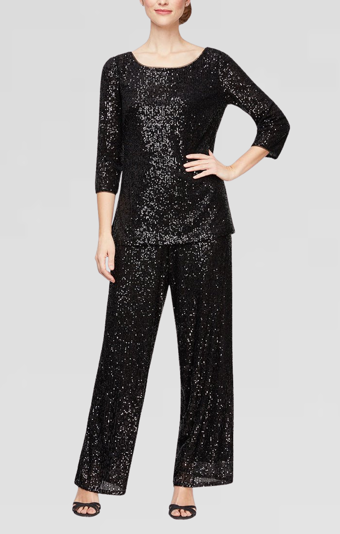 Straight Leg Sequin Pant