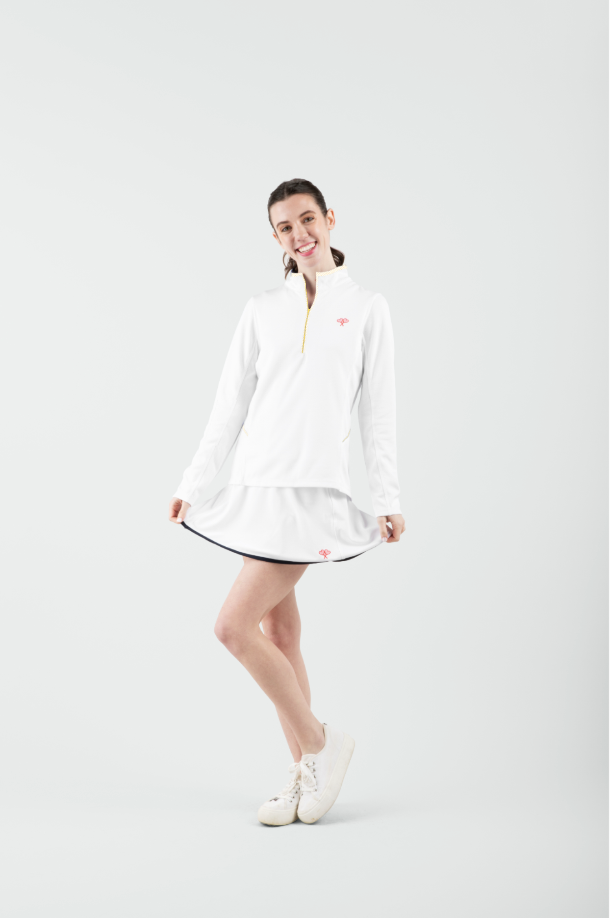 Love All Tennis Women's Tracy 1/4 Zip Jacket Polka Dot