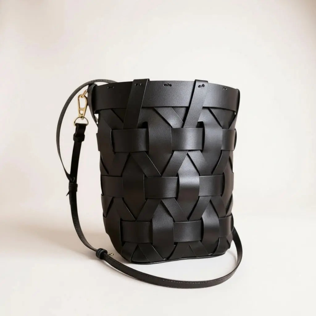 THE ZENOBIA WOVEN BUCKET BAG