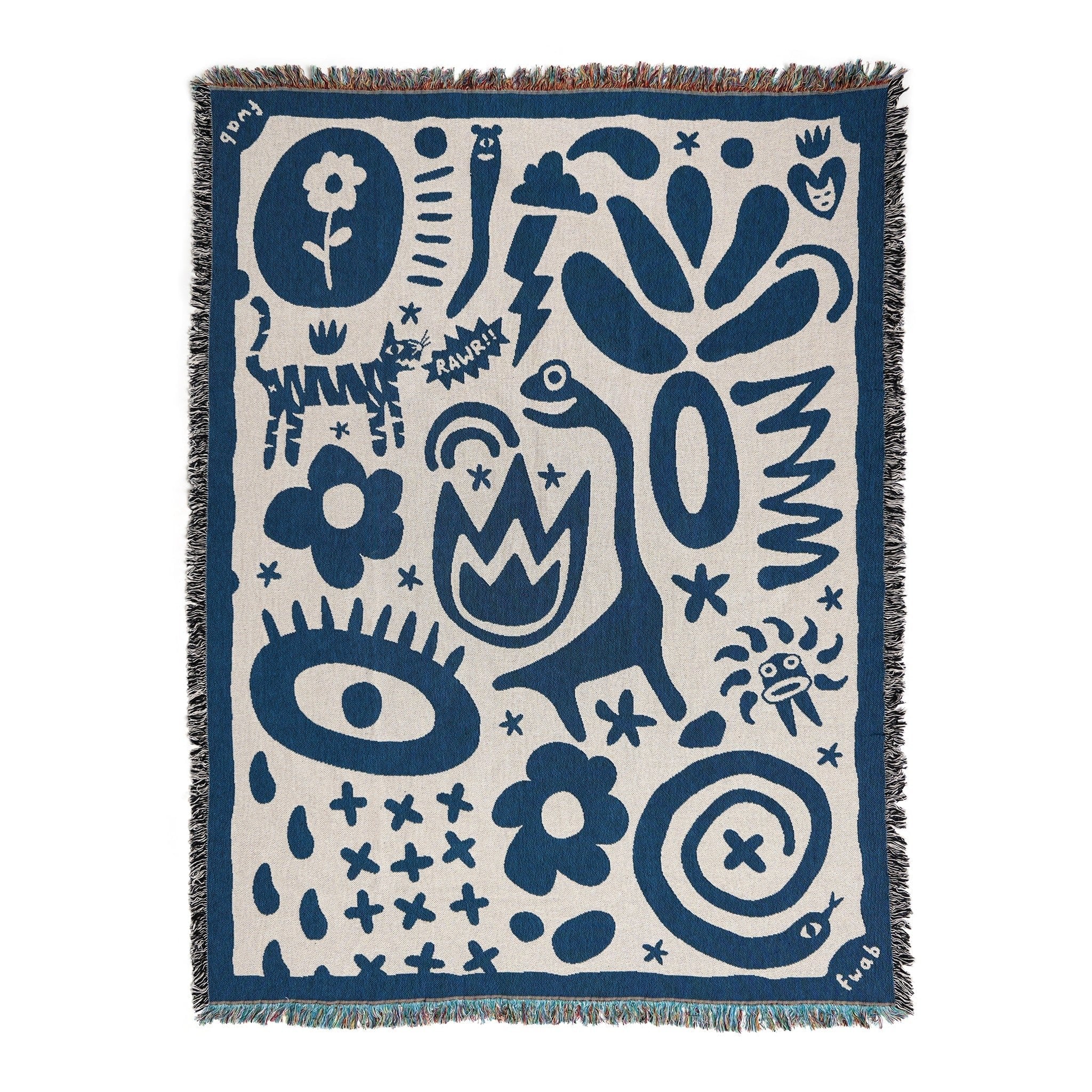 Blue Doodles Throw