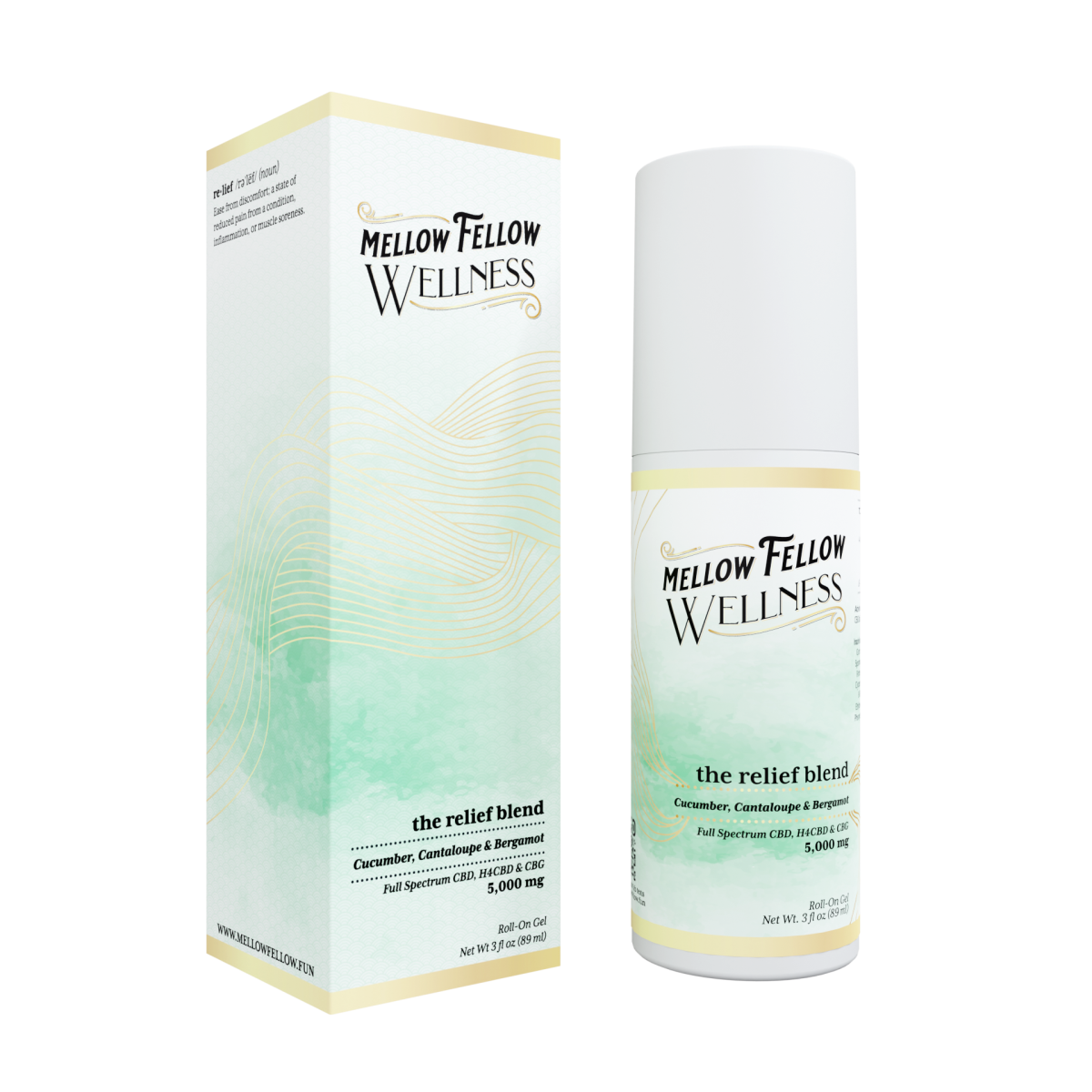 Wellness Roll On Gel - The Relief Blend - Cucumber, Cantaloupe and Bergamot - 5000mg
