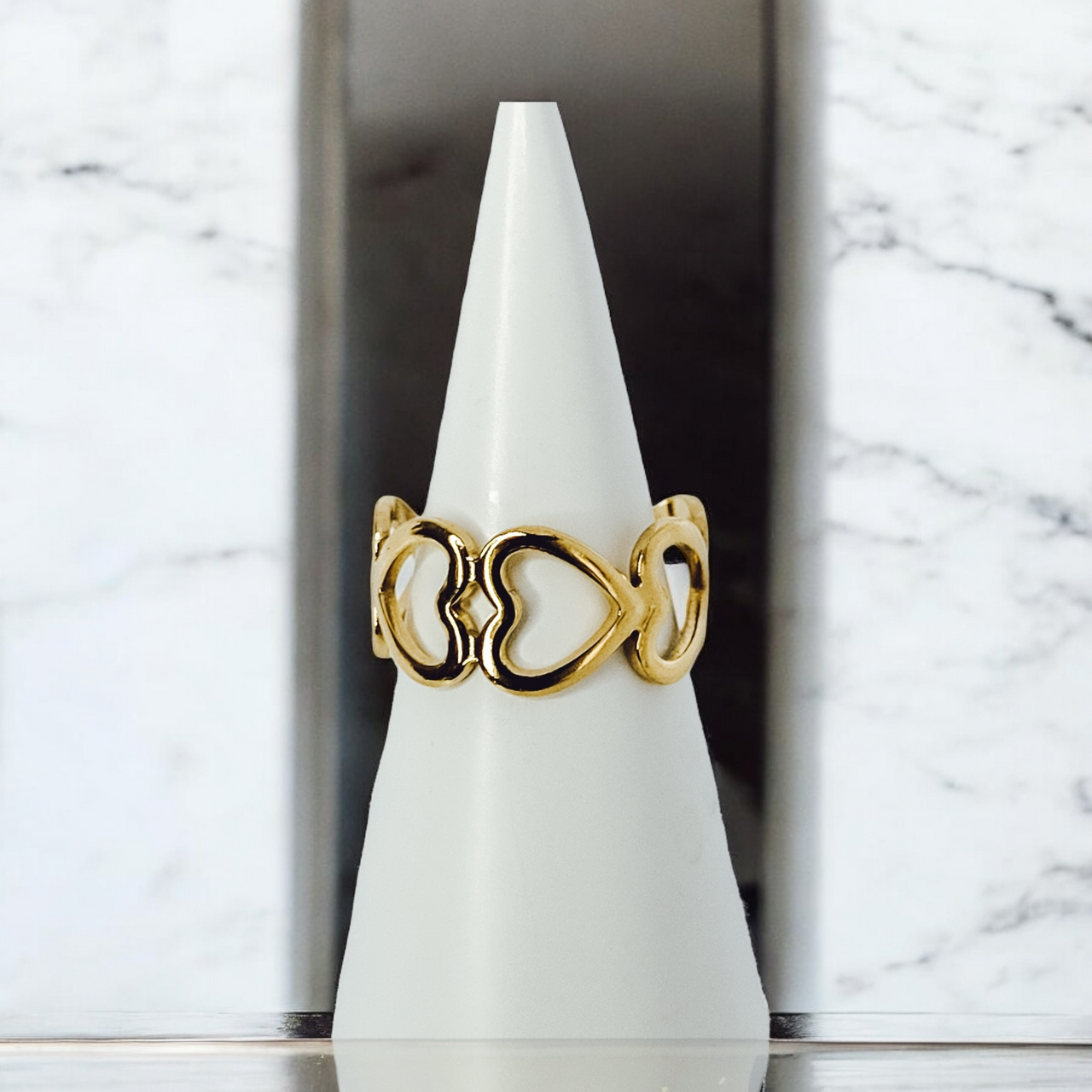 Heart Link Adjustable Ring