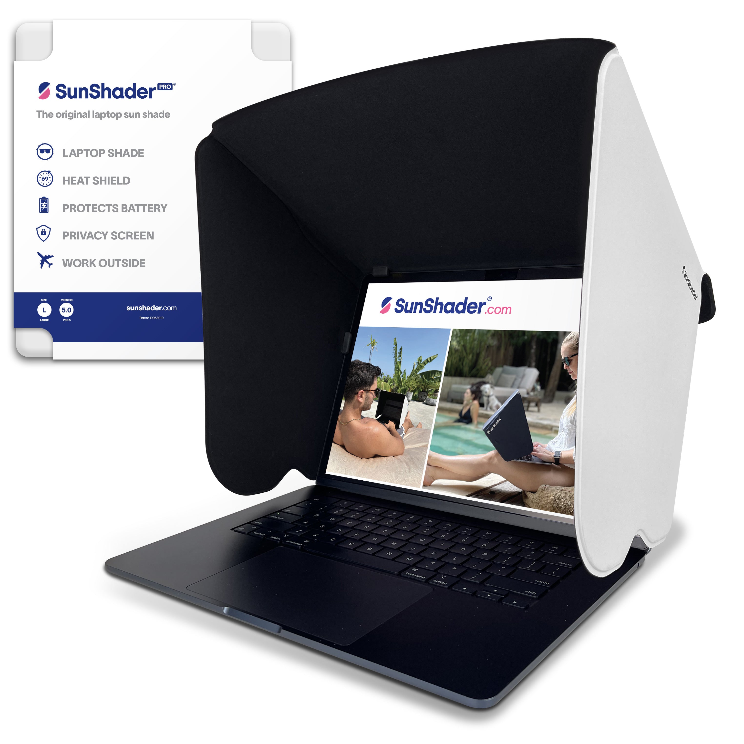 SunShader Pro 5 - Laptop Sun Shade for Working Outside