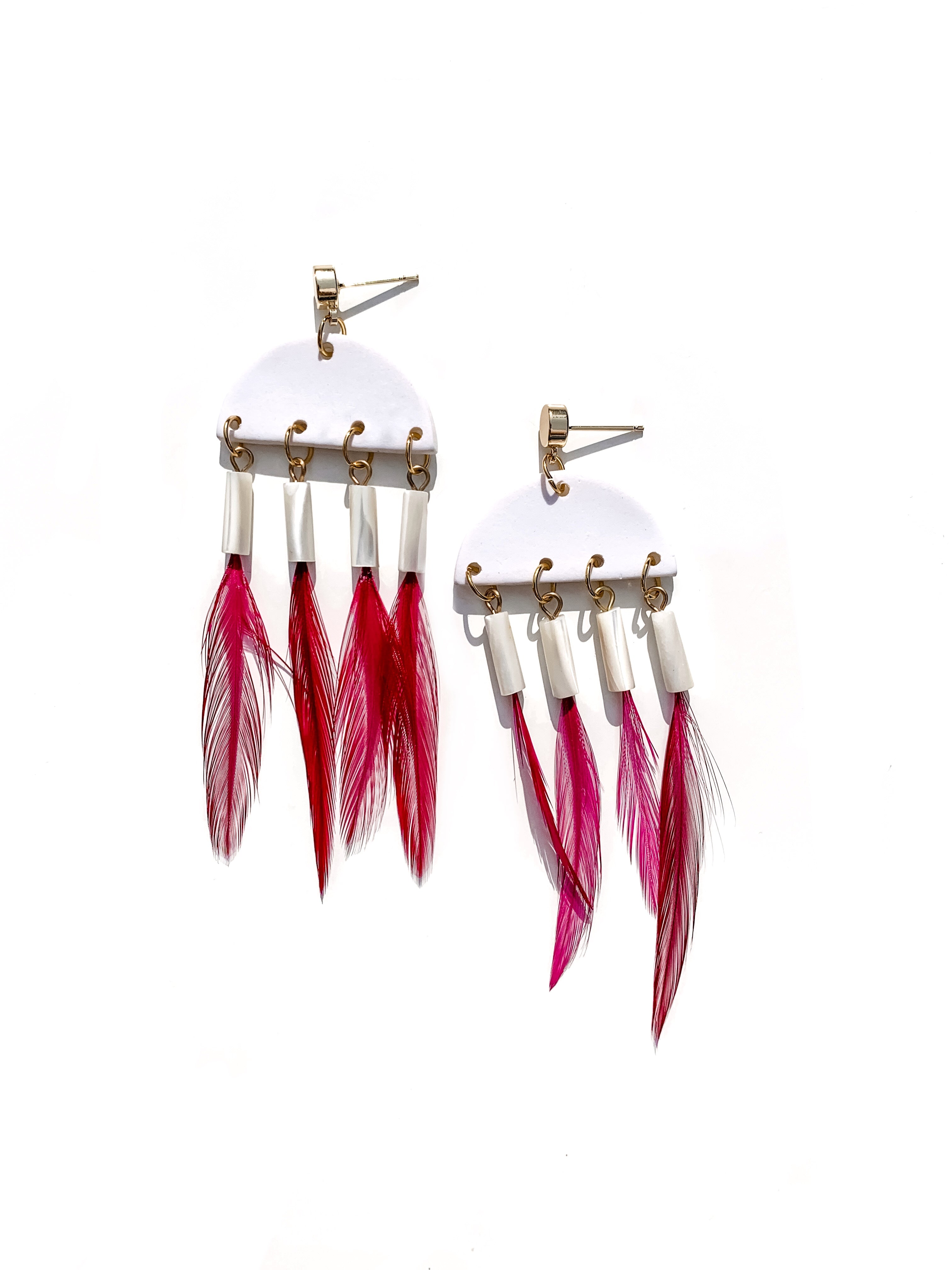 Alona Dangle with Feather Fringe