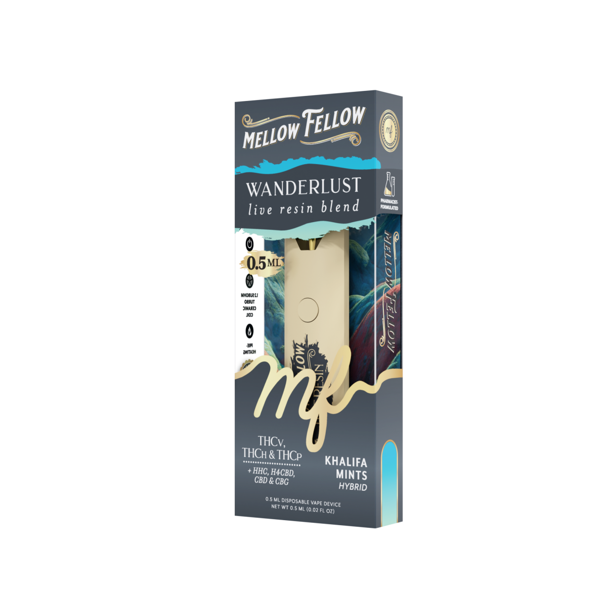 Wanderlust Blend 0.5ml Live Resin Disposable Vape - Khalifa Mints (Hybrid)