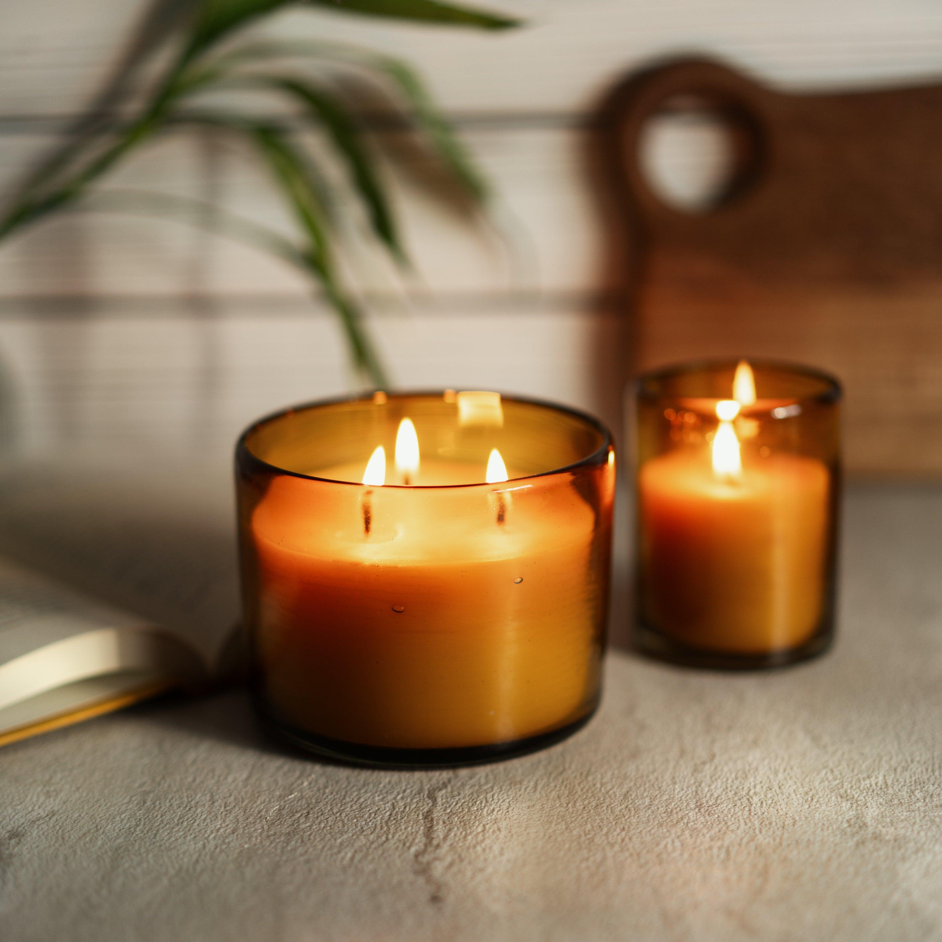 Beeswax Botanica Scented Candle in Blown Glass