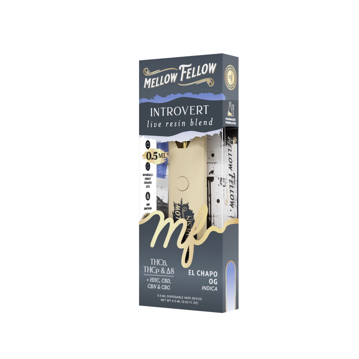 Introvert Blend 0.5ml Live Resin Disposable Vape - El Chapo OG (Indica)