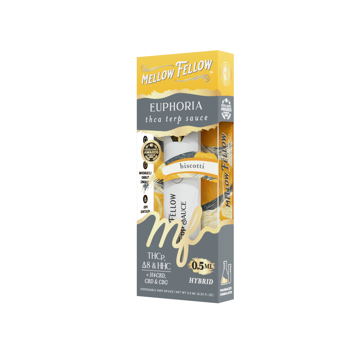Euphoria Blend 0.5ml Terp Sauce Disposable Vape - Biscotti (Hybrid)