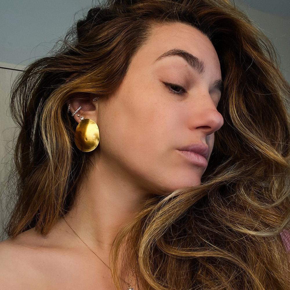 Gold Oval Earrings