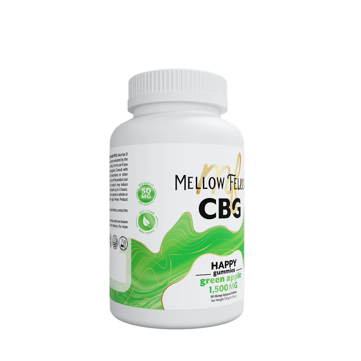 Happy CBG Gummies - 1500mg - Green Apple