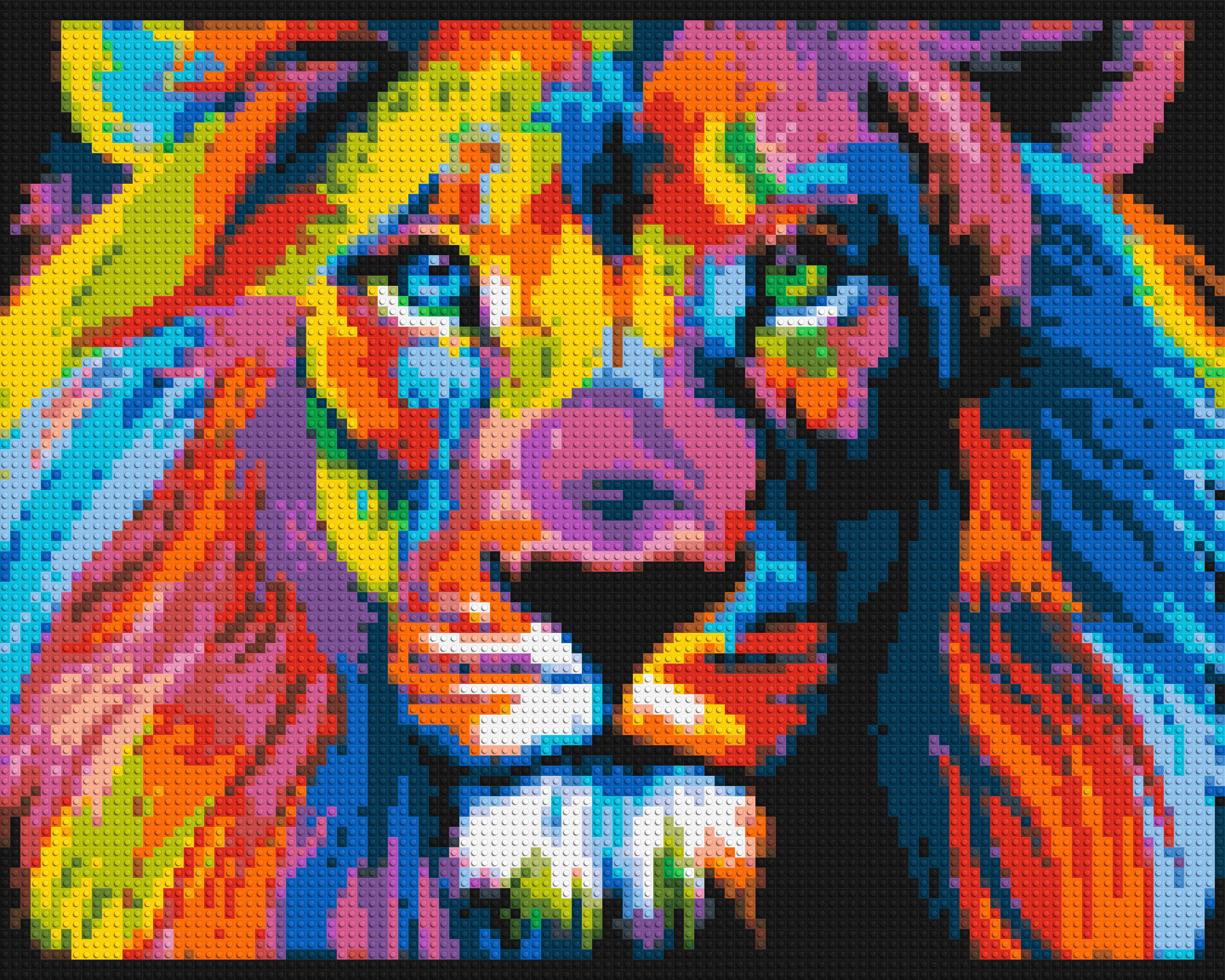 Lion Colourful Pop Art - Brick Art Mosaic Kit