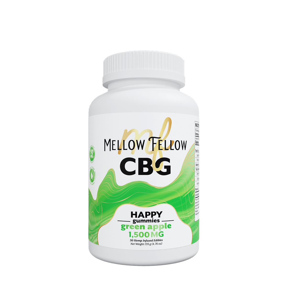 Happy CBG Gummies - 1500mg - Green Apple