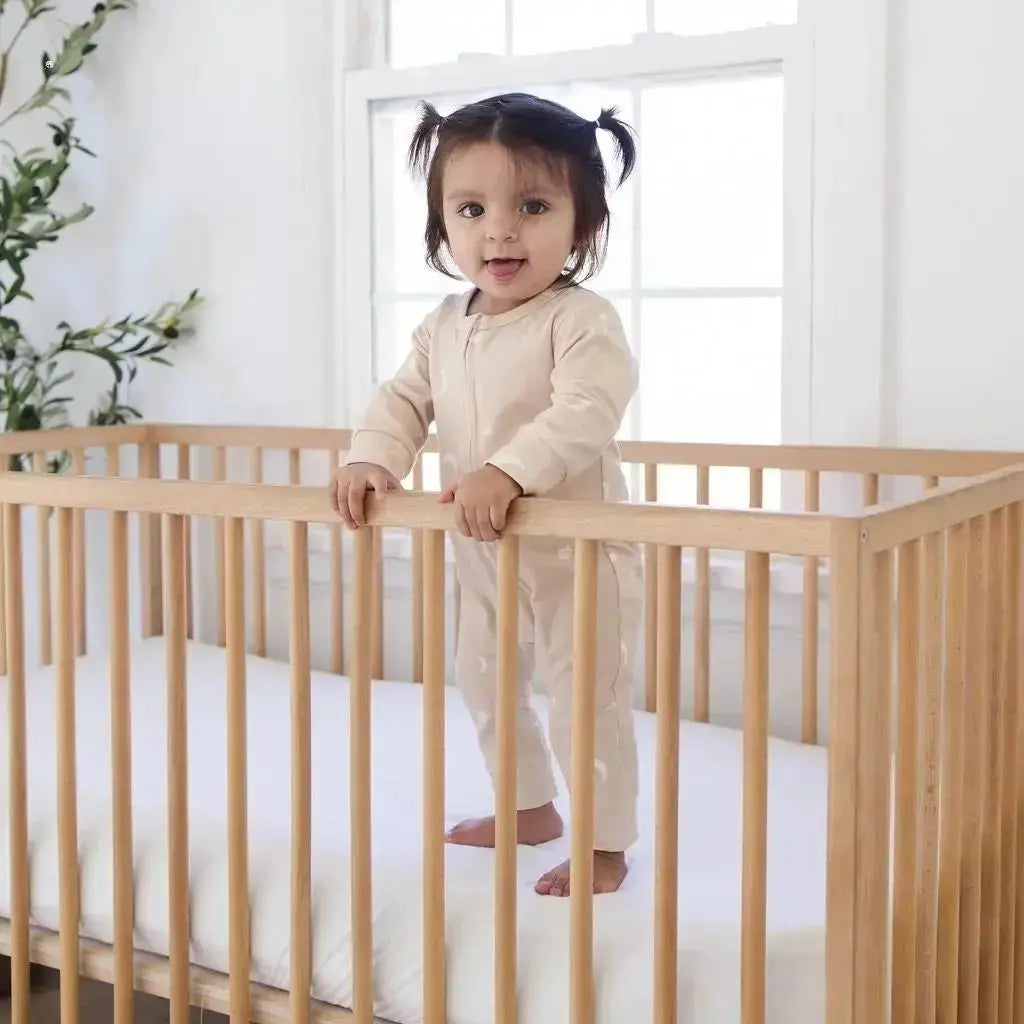 Moonlit Dreams Zipped Onesie (0–12 Months) – 100% Cotton Muslin Baby Sleepwear