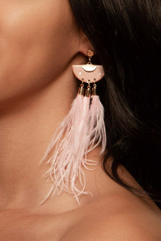 Blush Feather Dangle