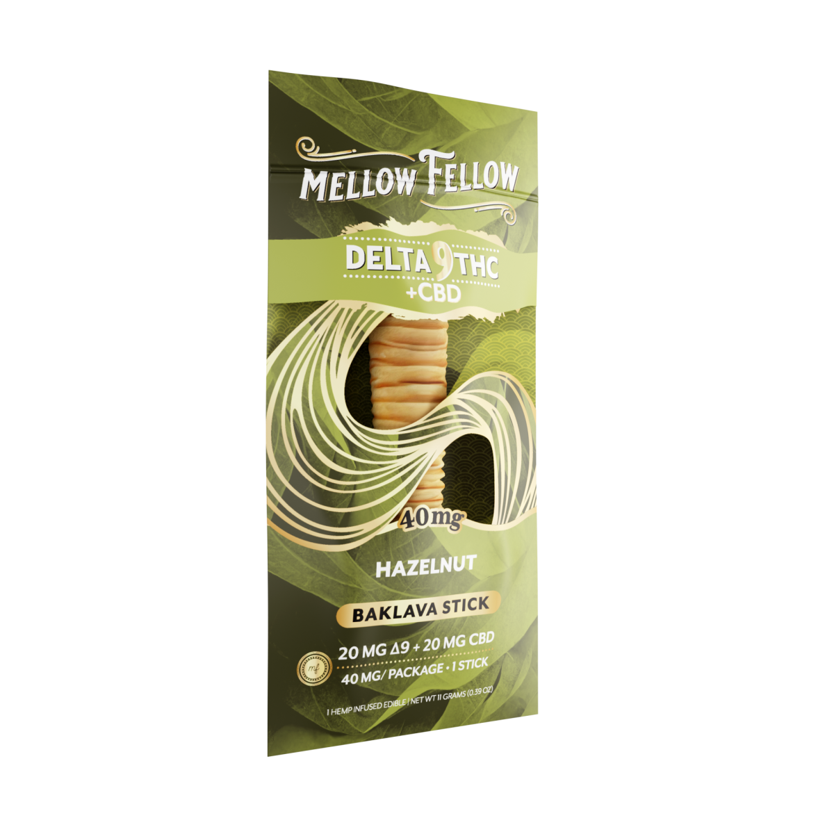 Delta 9 THC + CBD Baklava Sticks - Hazelnut 40mg