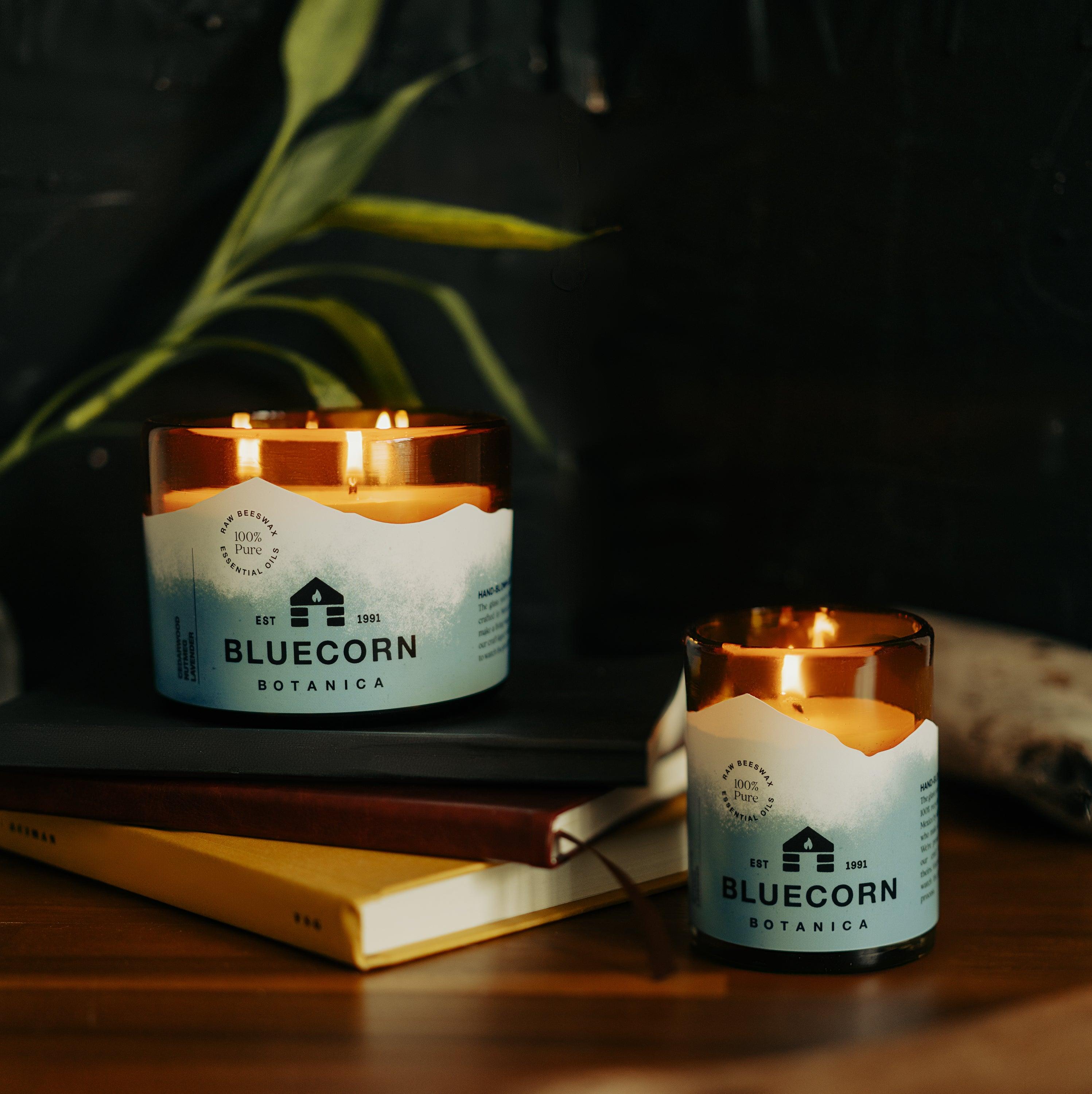 Beeswax Botanica Scented Candle in Blown Glass