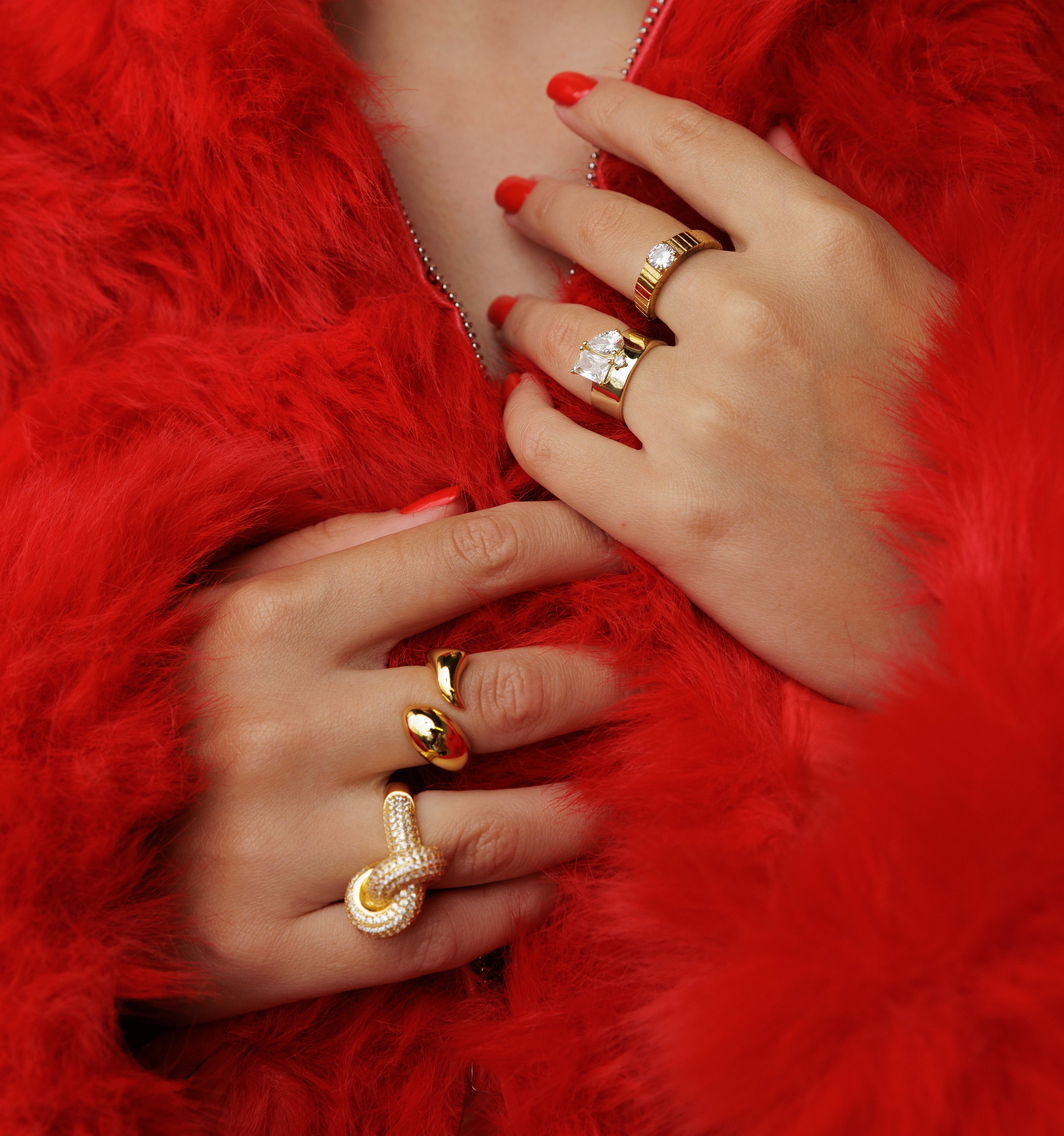 Gold Vermeil Pave Knot Ring
