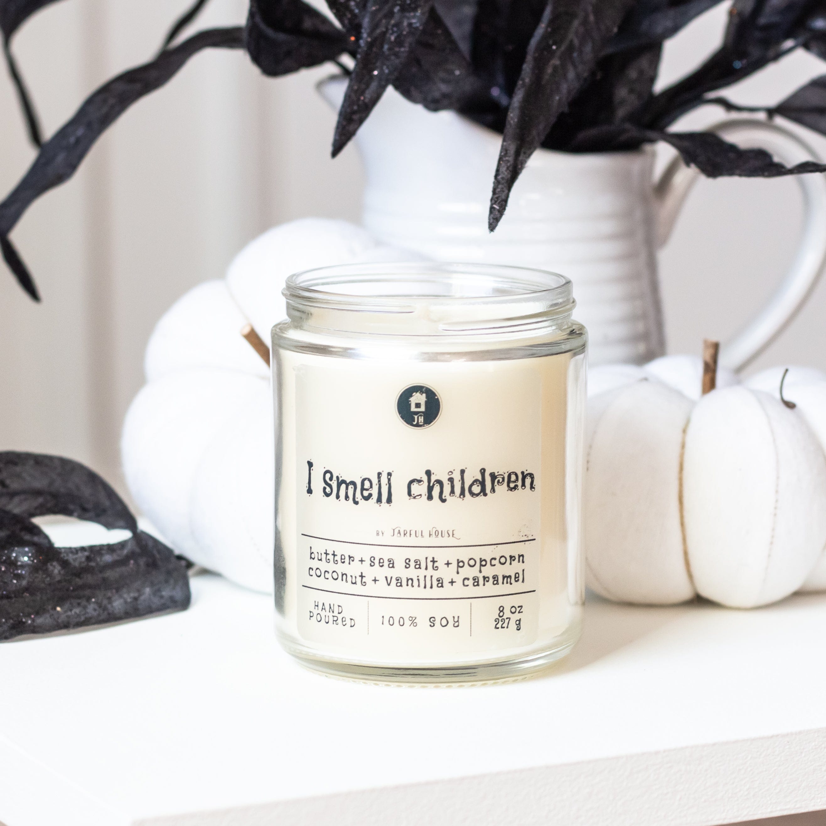 Halloween Candle I Smell Children - 8 oz | Popcorn + Butter + Sea Salt + Caramel + Coconut + Vanilla