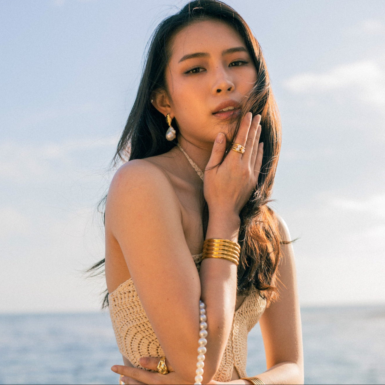 Drop Seashell Pearls