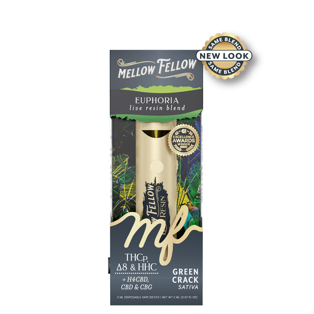 Euphoria Blend 2ml Live Resin Disposable Vape - Green Crack (Sativa)