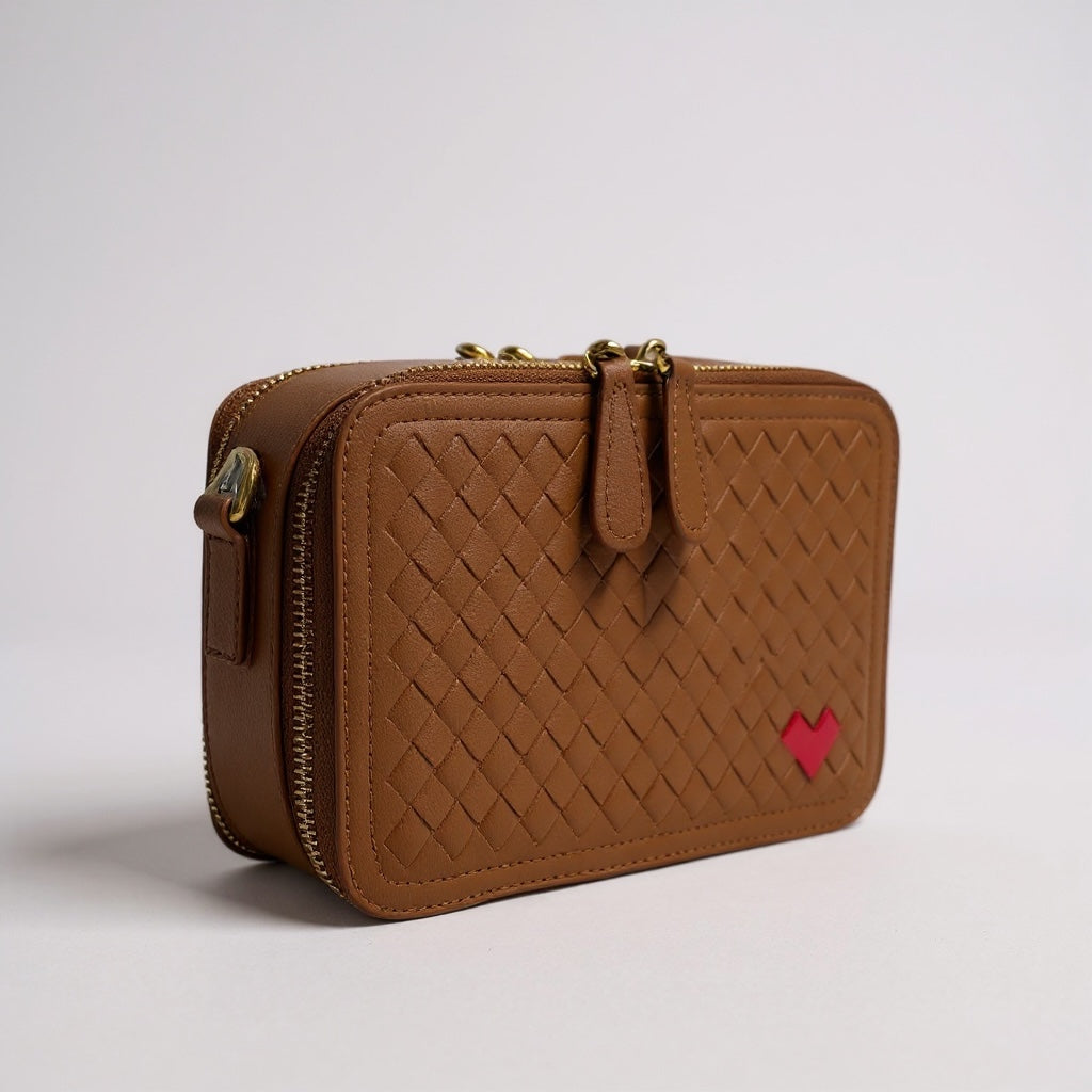 THE ROSETTA WOVEN HEART CROSSBODY