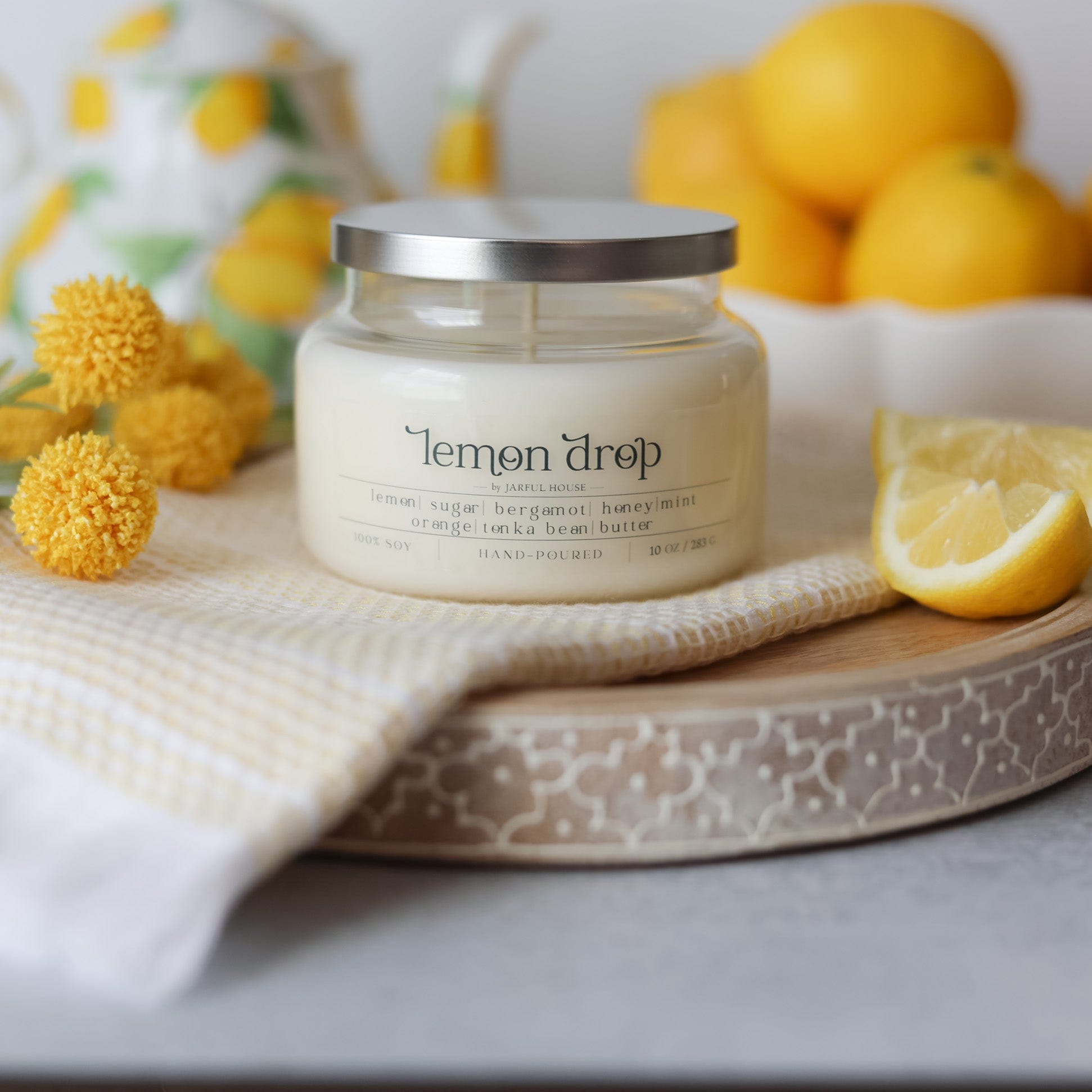 Lemon Drop Scented Soy Candle - 10 oz.