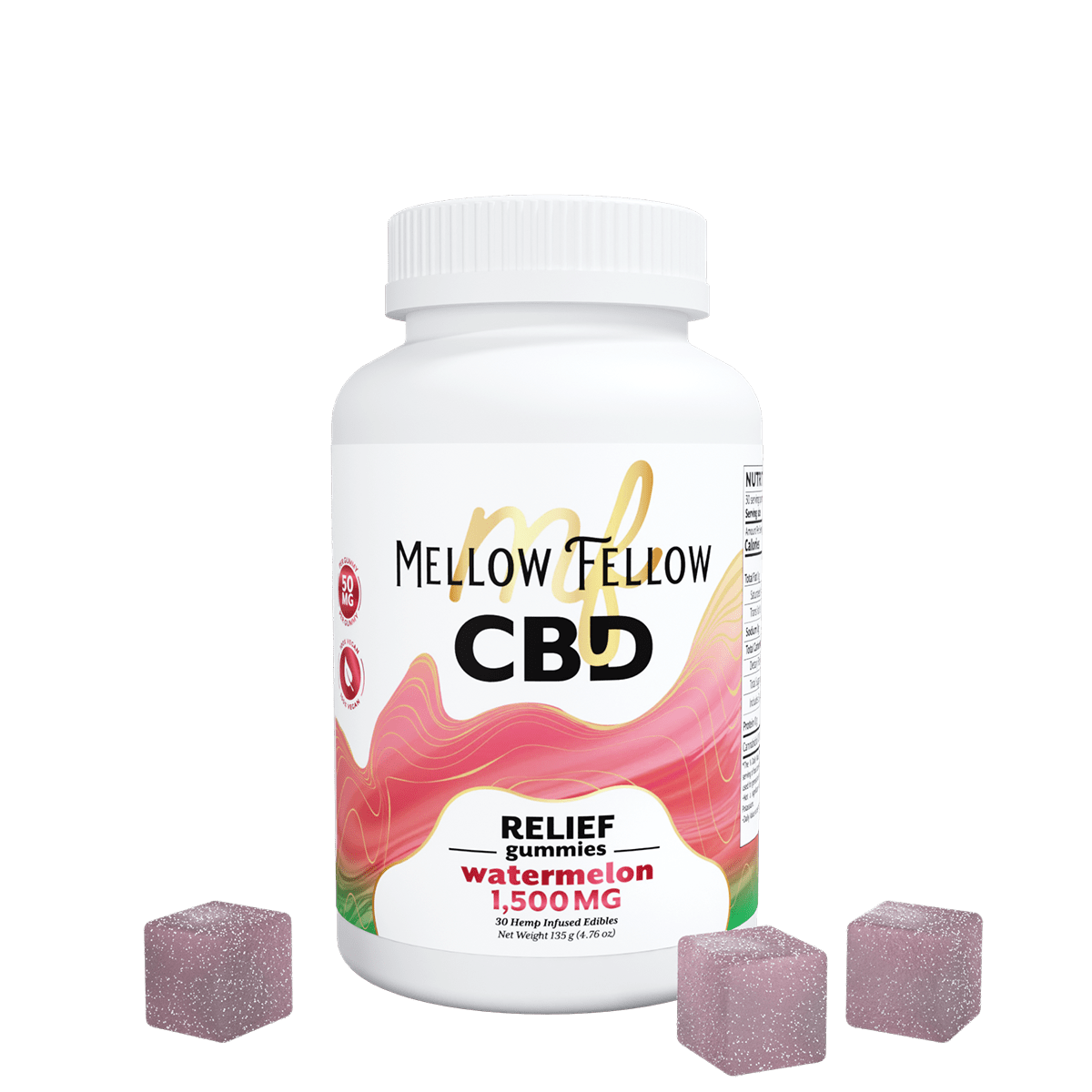 Relief CBD Gummies - 1500mg - Watermelon