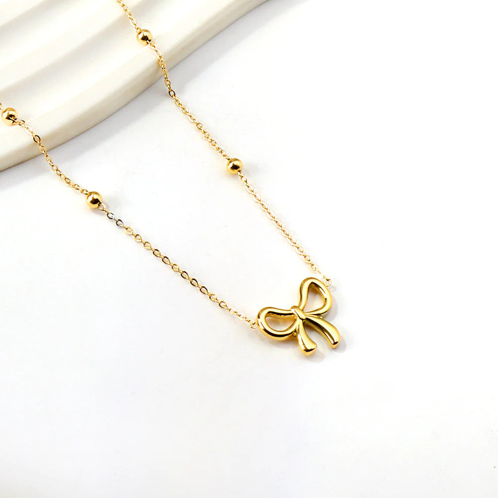 Madeline Bow Gold Necklace