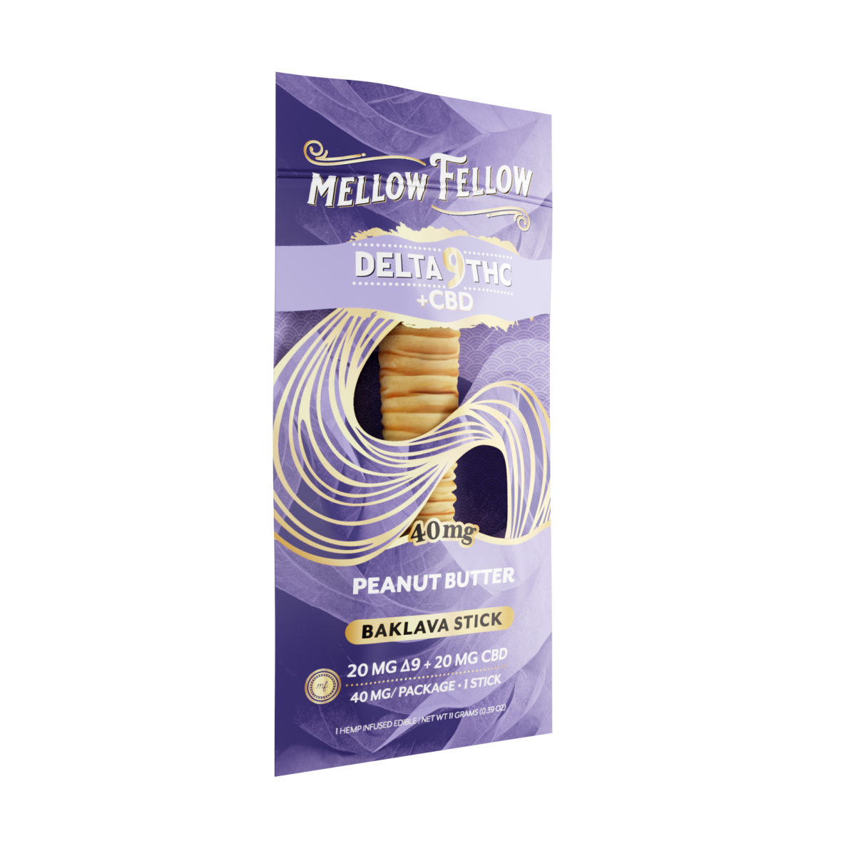 Delta 9 THC + CBD Baklava Sticks - Peanut Butter 40mg