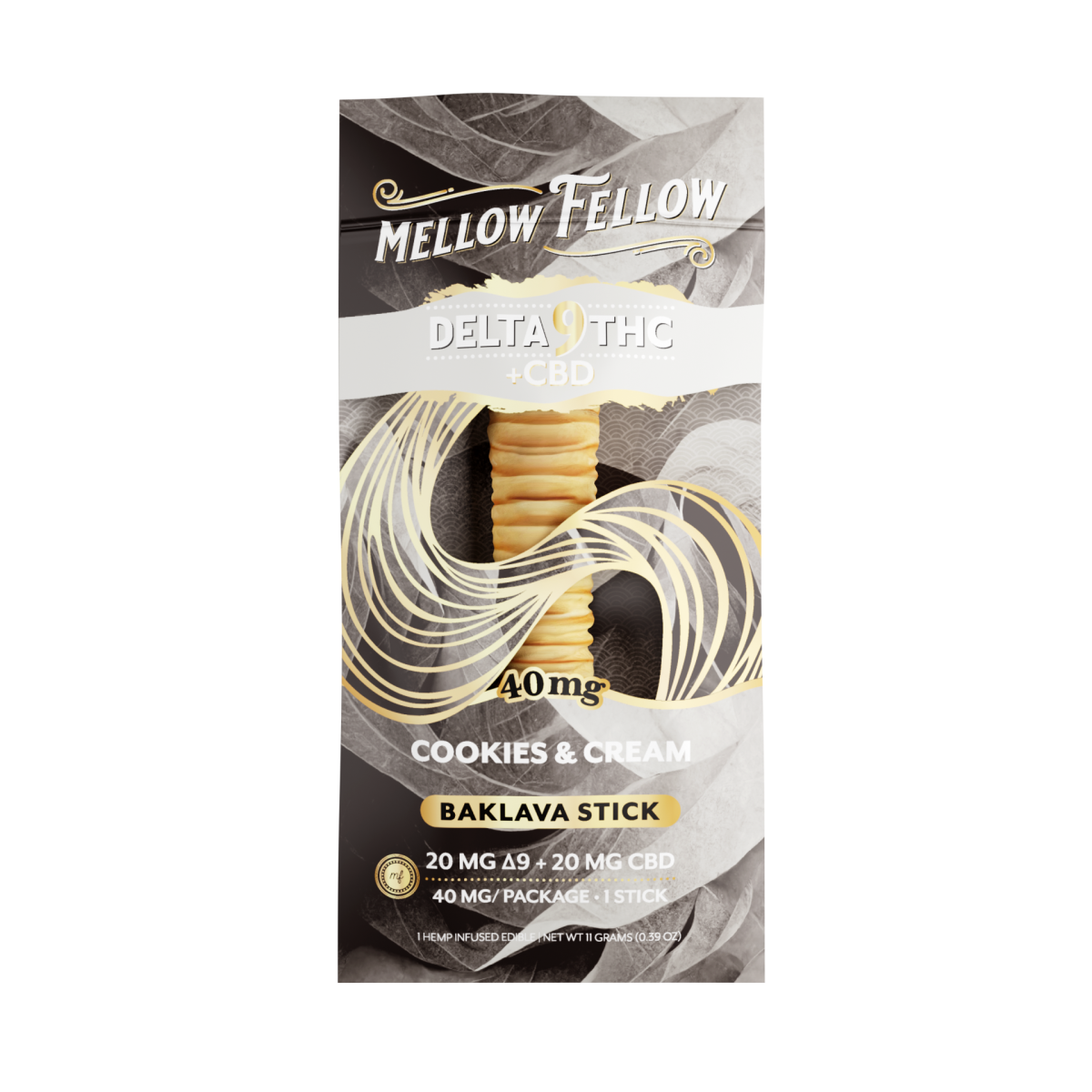 Delta 9 THC + CBD Baklava Sticks - Cookies & Cream 40mg