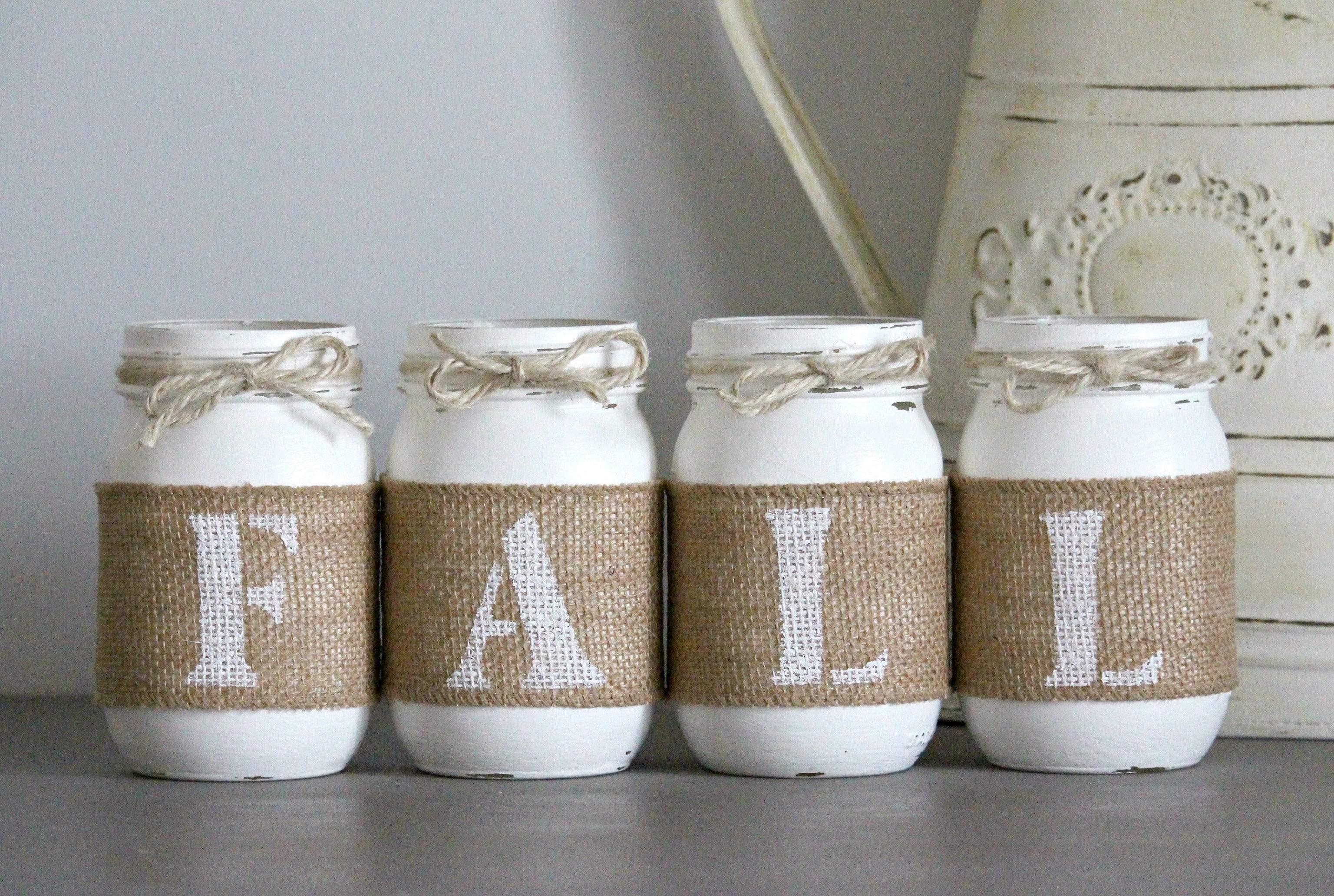 White Farmhouse Fall Home Decor | Fall Table Centerpieces - Two Sided