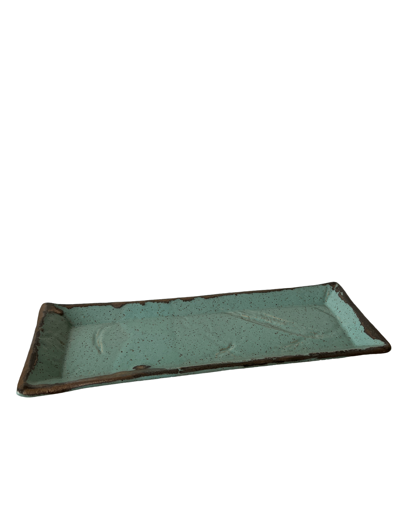 Medium Rectangular Tray in Echeveria Teal