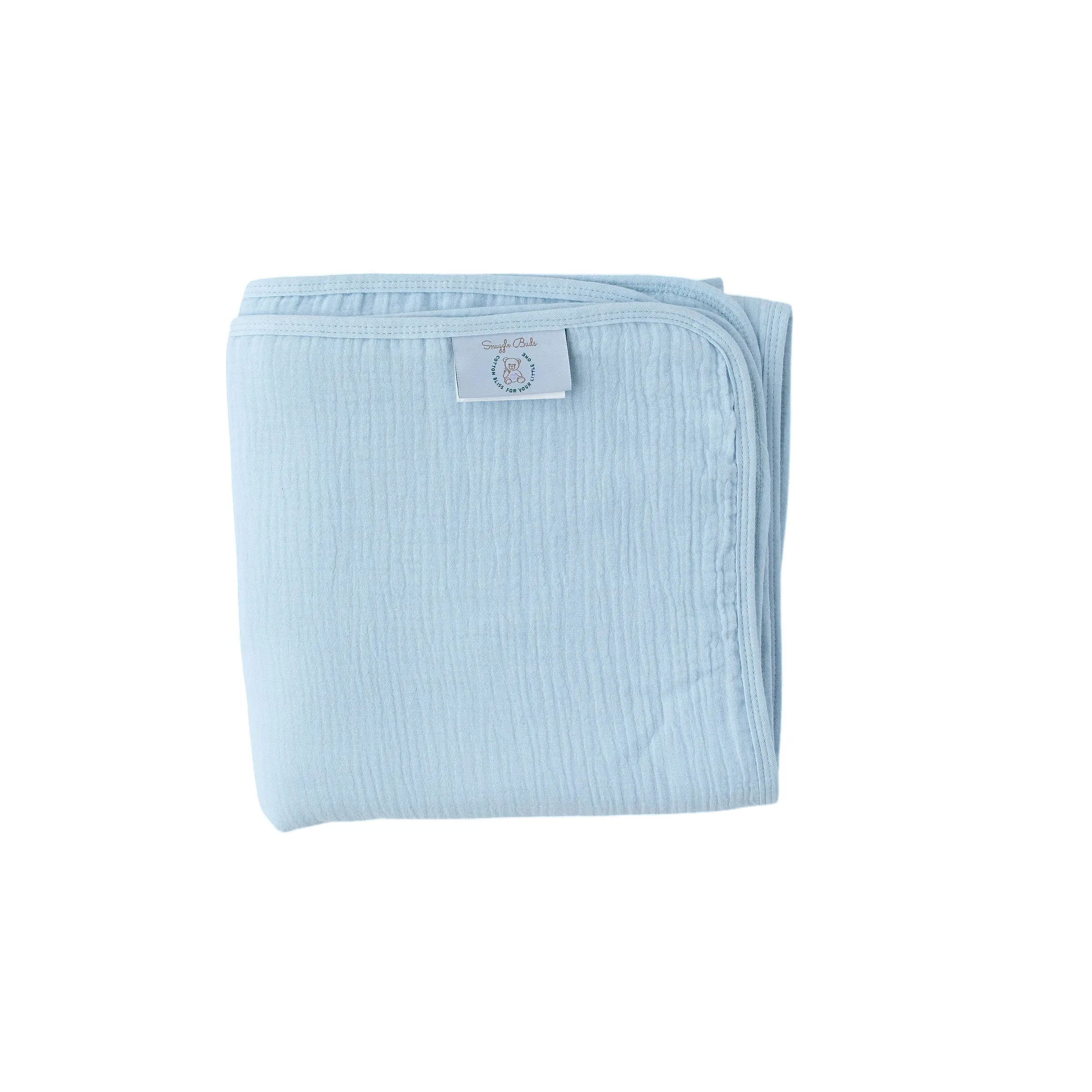100% Muslin Cotton Blanket – Sky Blue Solid (Available in Two Sizes)