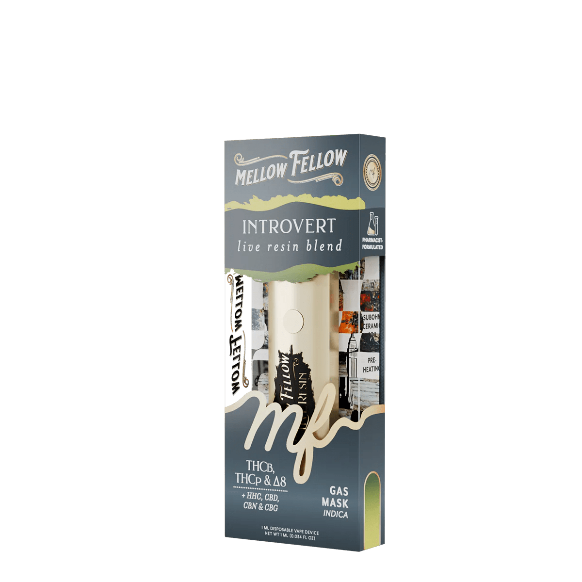 Introvert Blend - Live Resin 1ml Disposable Vape - Gas Mask (Indica)