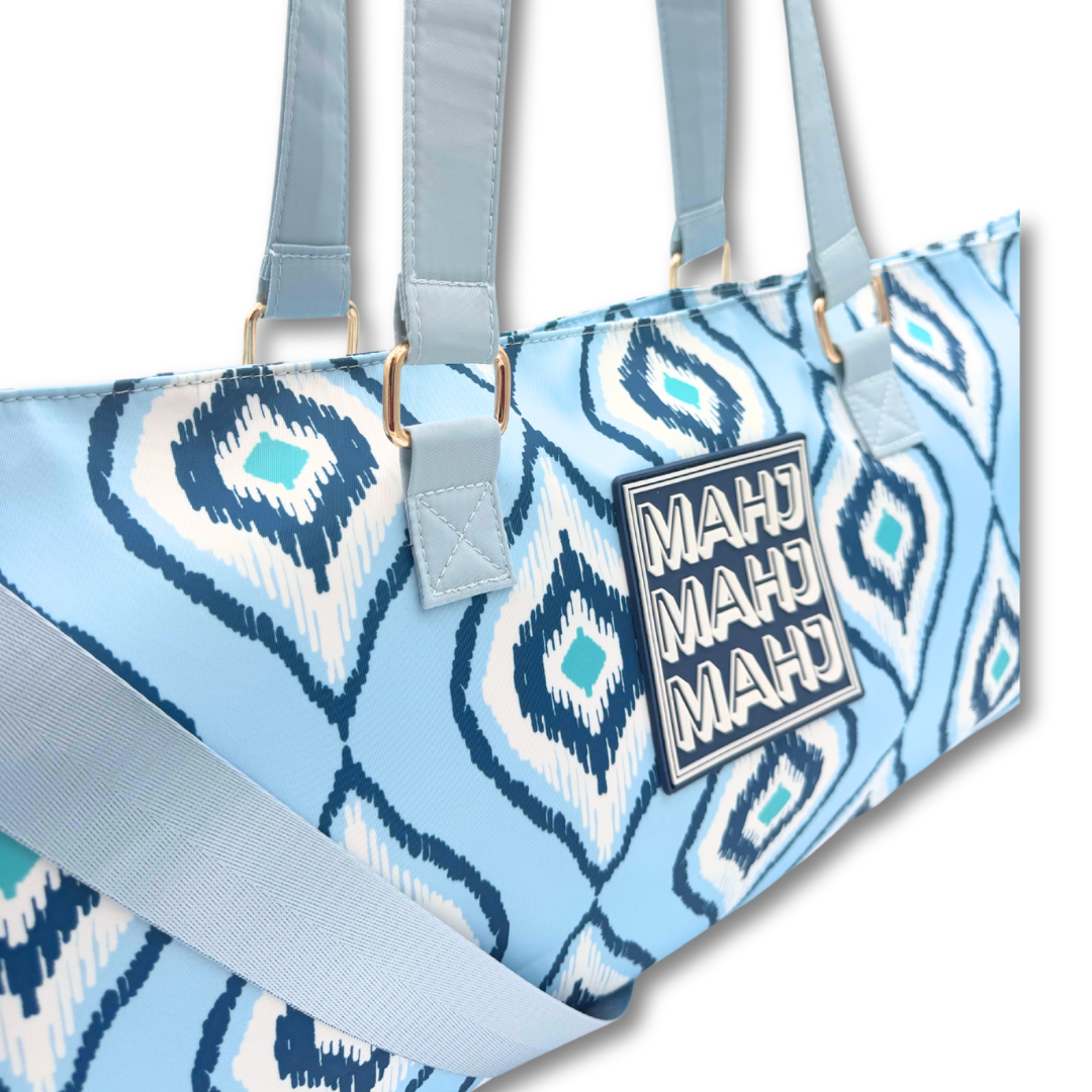 MAHJONG TOTE BAG  |  Wide with Zipper Closure