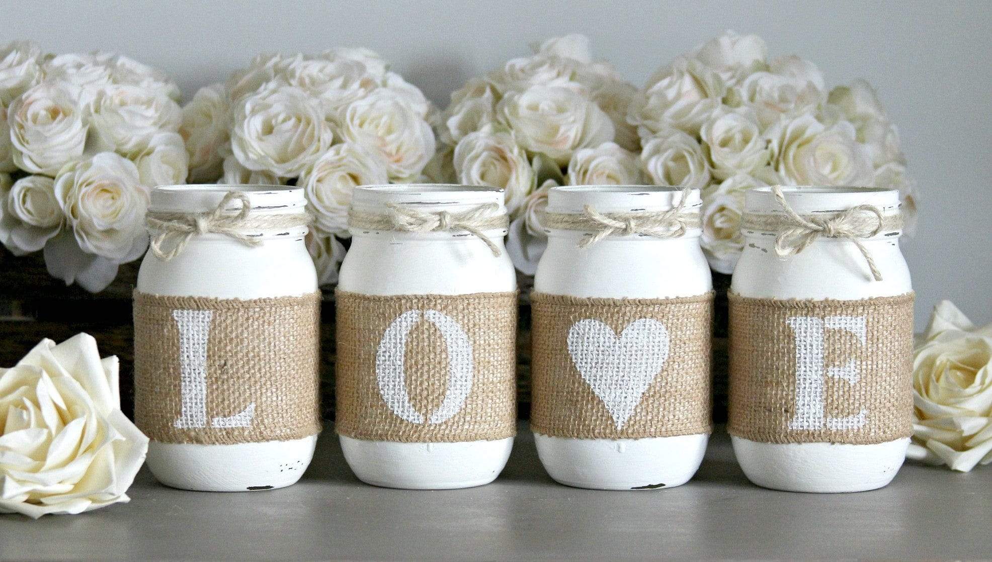 Pure White Valentine's Day Home Decor - One Sided
