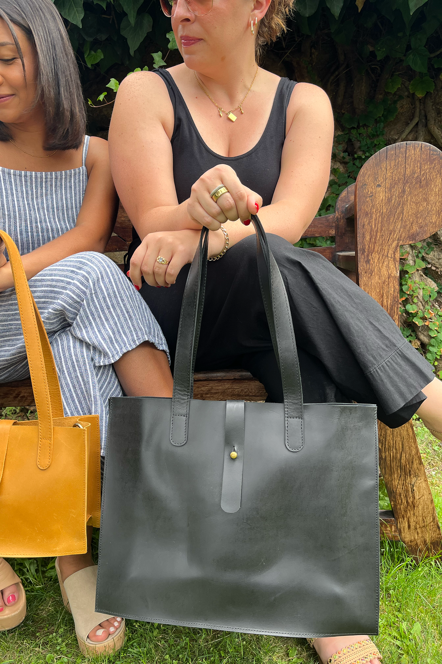 Large Leather Handbag with Laptop Divider