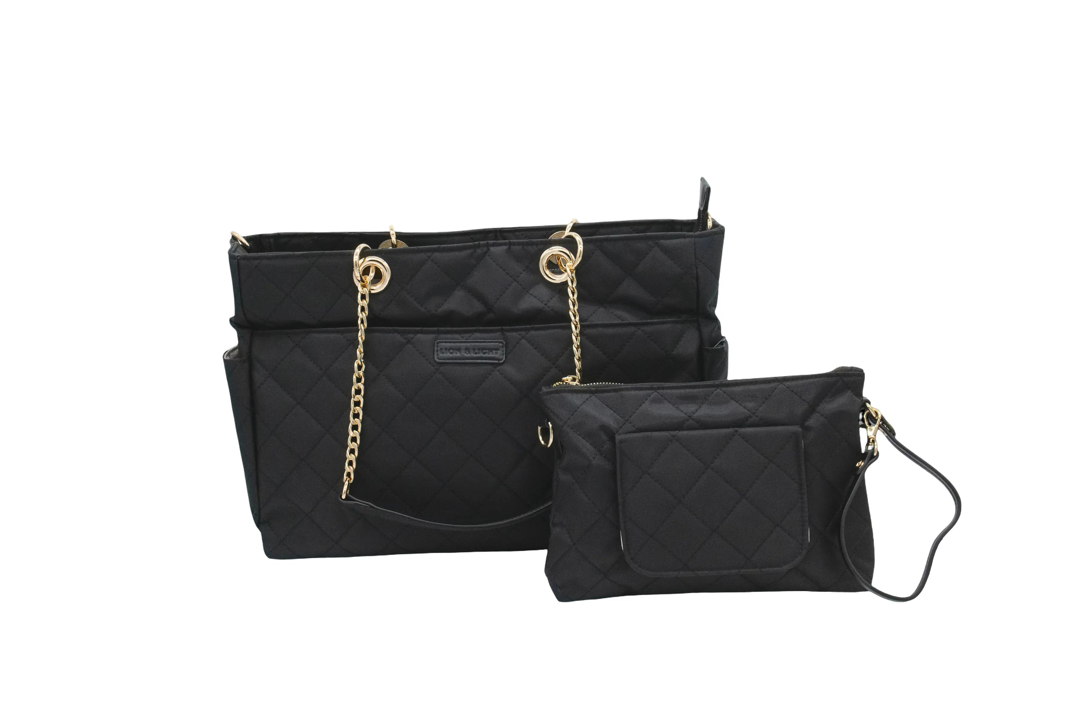 Essential Carryall Tote with Removable Diaper Clutch Beige