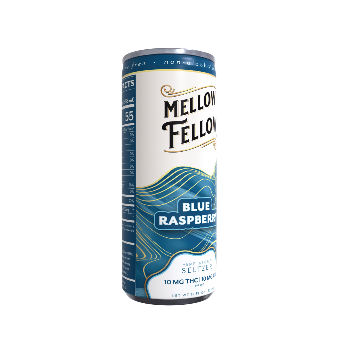 Delta 9 THC + CBD Seltzer Beverage 20MG - Blue Raspberry 4 Pack