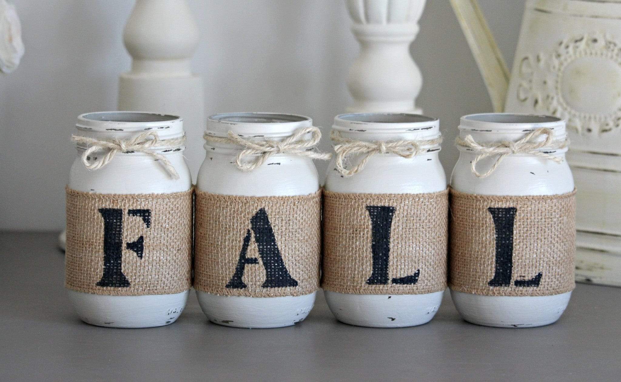 Linen Fall Thanksgiving Home Decor- Autumn Table Centerpieces -One Sided