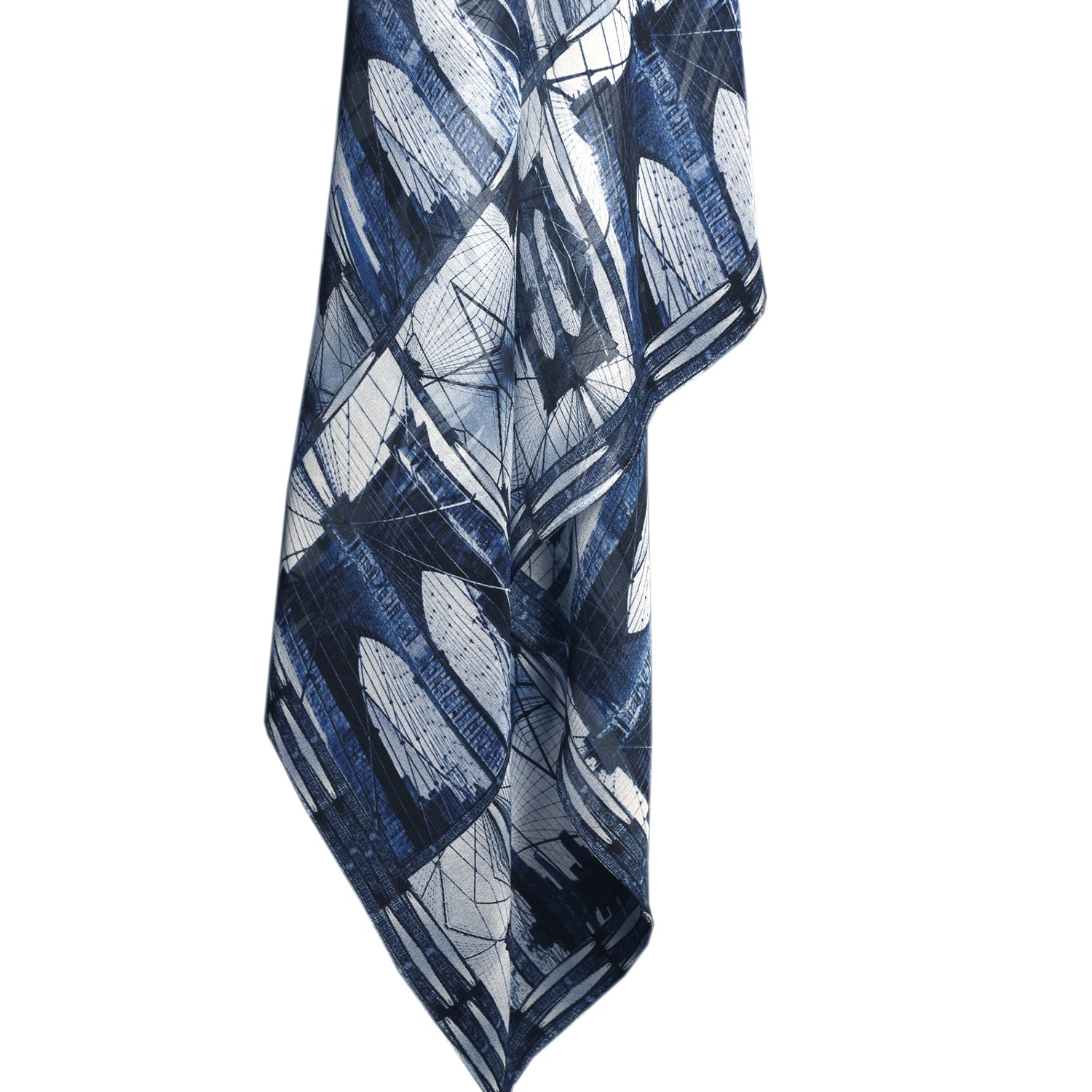 Silk 26 Inch Square Scarf - Brooklyn Bridge - Blue