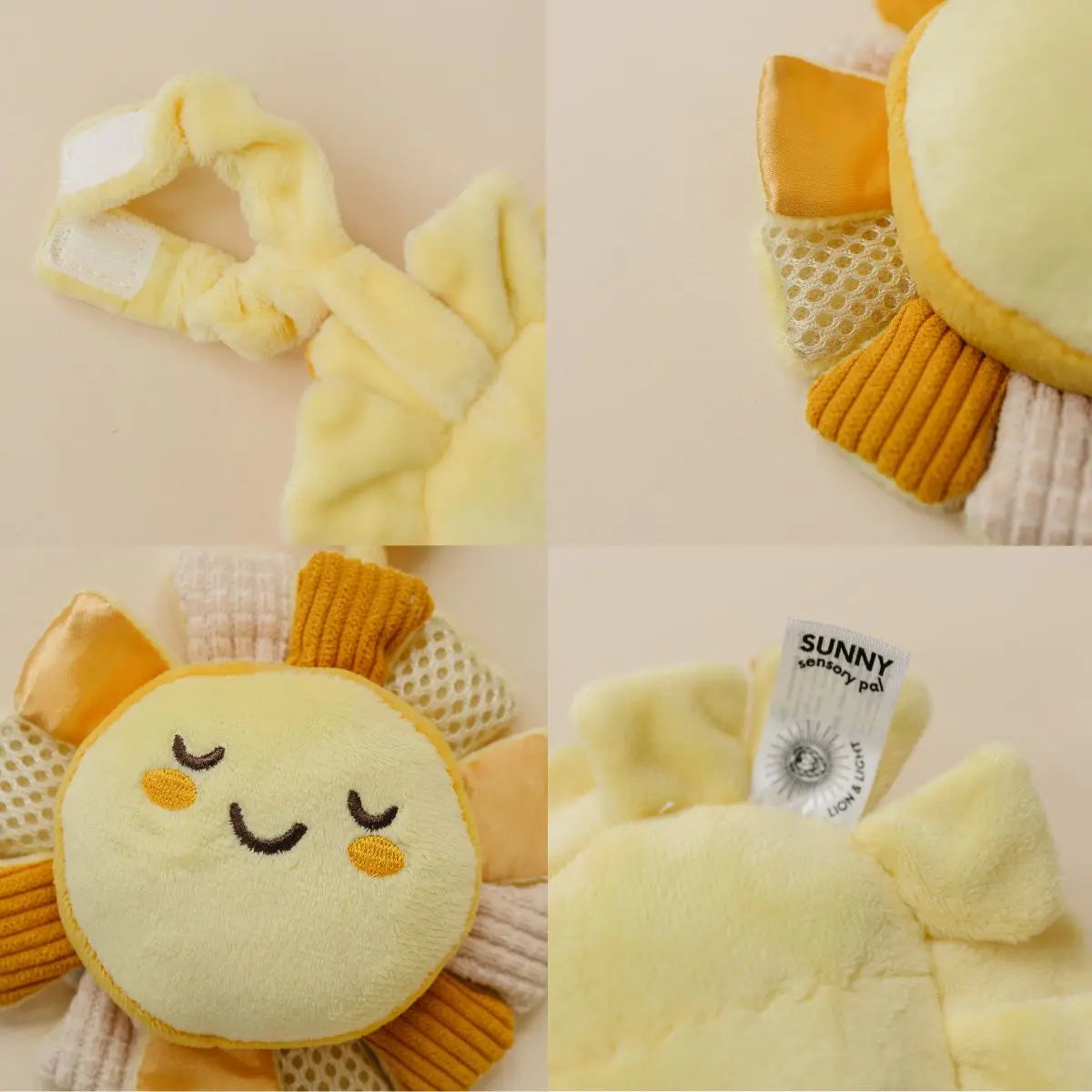 Sunny the Sensory Pal – Crinkle Toy & Plush Bag Charm